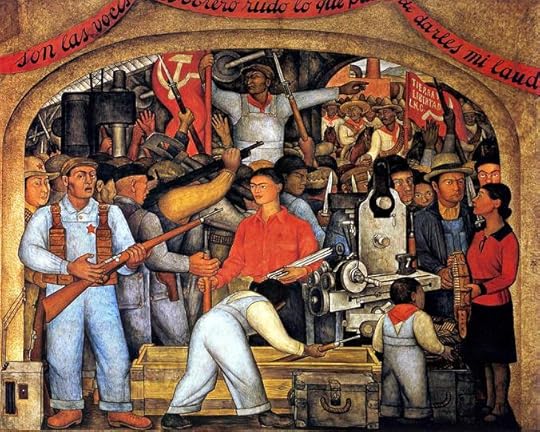 Fresque de Diego Rivera avec Frida, Tina Modotti, Vittorio Vidali, David Alfaro Siqueiros et Juan Antonio Mella
