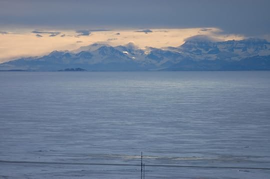 Sometimes icy patches on distant glaciers would catch the light.