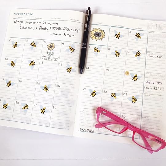 It was a good month for writing! I added a few bees after this photo was taken.