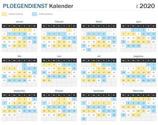 Ploegendienst Jaarkalender in Excel