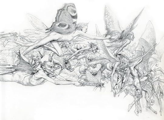 A swarm of fairies by Alan Lee