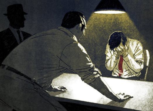 man confessing to a detective