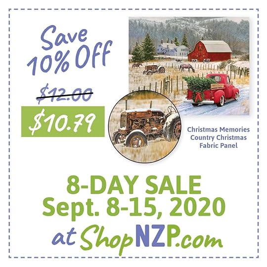 Sale at ShopNZP Save 10 Percent Off Christmas Memories Country Christmas Fabric Panel