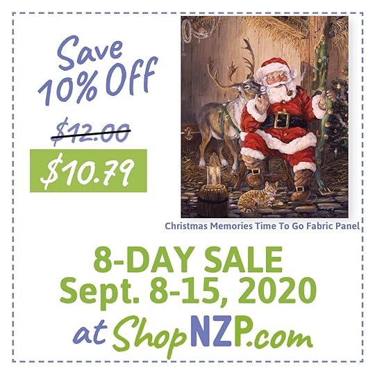 Sale at ShopNZP Save 10 Percent Off Christmas Memories Time To Go Fabric Panel
