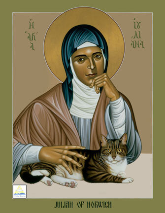 Icon of Julian with her cat by Br Robert Lentz OFM