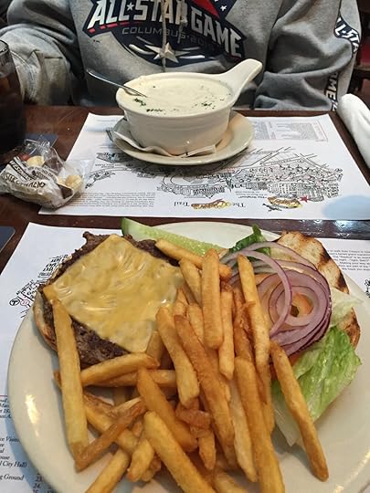 It was a dang good burger! Dad basically ate Boston Clam Chowder whenever he could that weekend. :)