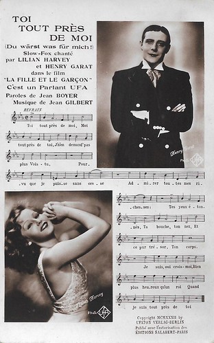 Henri Garat and Lilian Harvey in La fille et le garcon (1932), PC, Paris 18