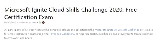 Ignite 2020 Cloud Skills Challenge