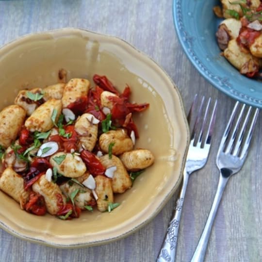 Cheddar Gnocchi with Oven Roasted Tomatoes