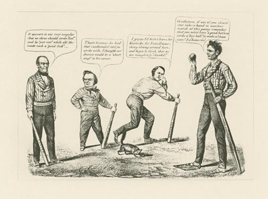 A baseball-themed political cartoon from 1860, when baseball was far more popular in the East and North than elsewhere.