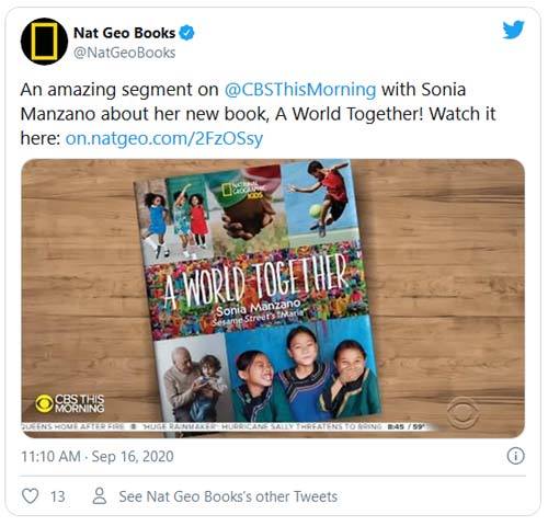 Tweet showing the book cover