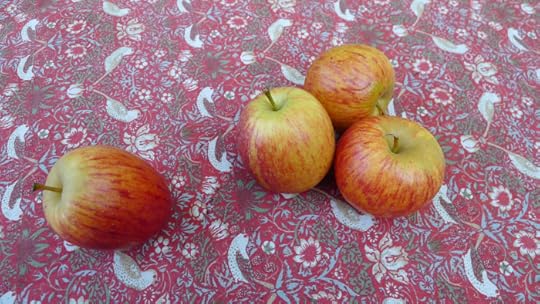 Apples on the courtyard table