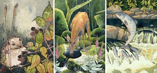 Hedgehog, Deer, and Salmon by Danielle Barlow