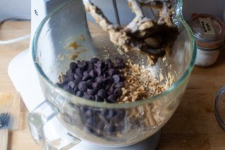 add the flour, oats, chocolate