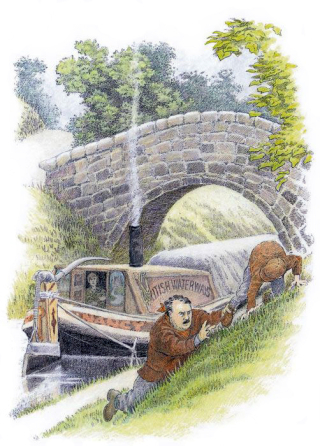 An illustration for E Nesbit's The Railway Children by Ing Moore