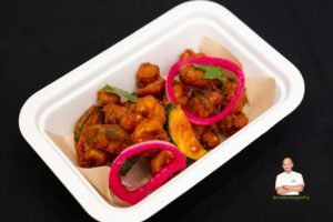 Prawn and courgette Amritsar tempura Indian chef consultancy