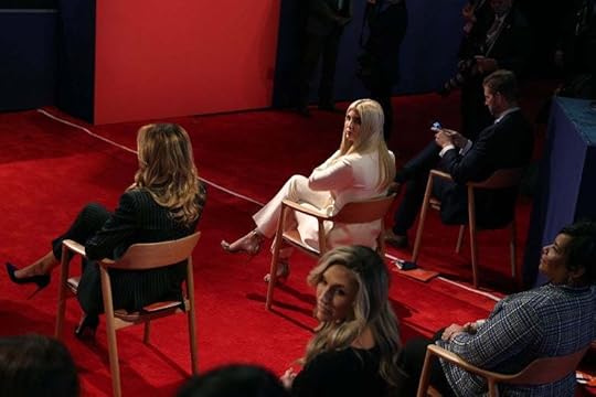 Ivanka Trump turns around in attendance at the presidential debate. 