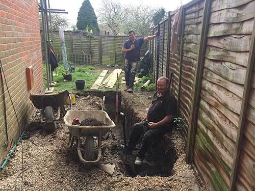 builders start work on side extension