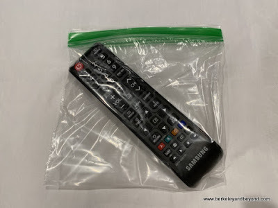remote control inside plastic baggie