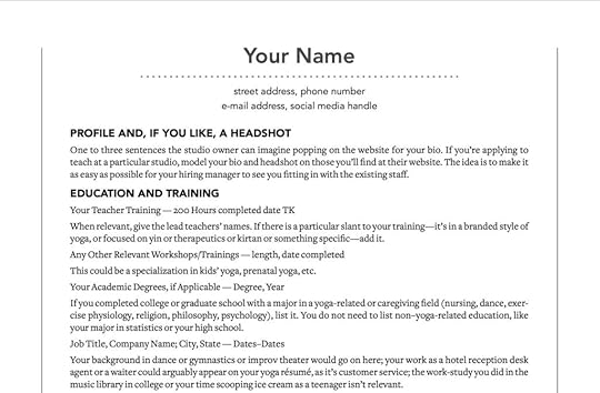 snippet of a sample resume