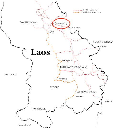 Map of Ho Chi Minh Trail in Laos