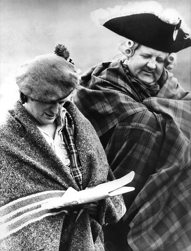 David McCallum and Bruce Purchase on the set of Kidnapped (1978)