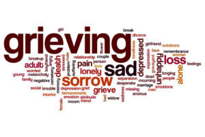 Grieving word cloud