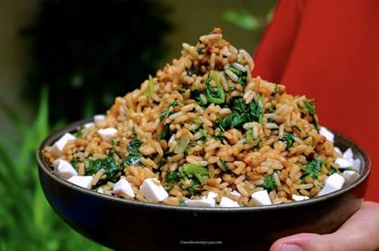 Rice & Lentils with Spinach (Pilafi me Fakes)