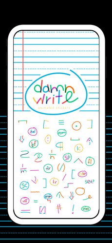 Damn Write - Animated Stickers for iMessage