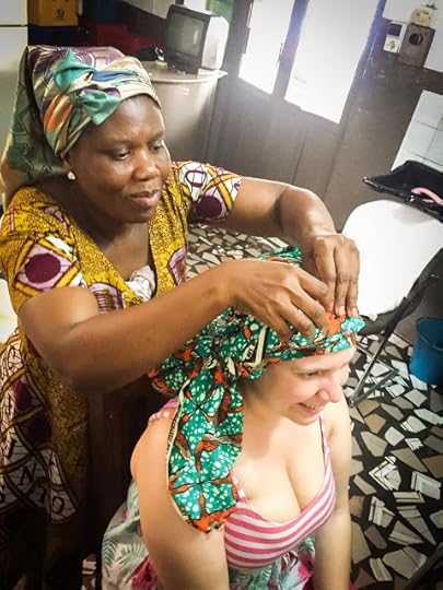 Head wrapping workshop in Cape Coast, Ghana