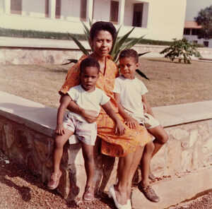Culture clash: Kwei and 2nd brother with mother at the University of Ghana