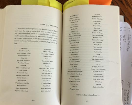 Steve Erickson's Shadowbahn, page open at Twin Playlists