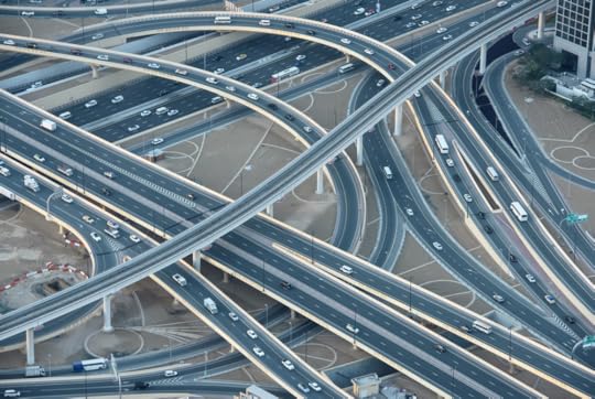 Complicated motorway intersection