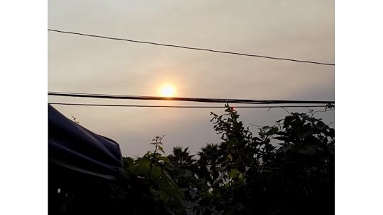 Smoky wildfire sunset in Southern California