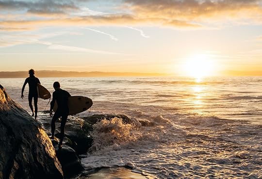 Surfers in Santa Cruz, CA