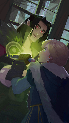 Princess Signy faces off against the evil sorcerer, Audwin, the "black swan"