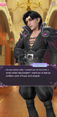 Visual novel screenshot in which Audwin talks about the curse he placed on Aldous