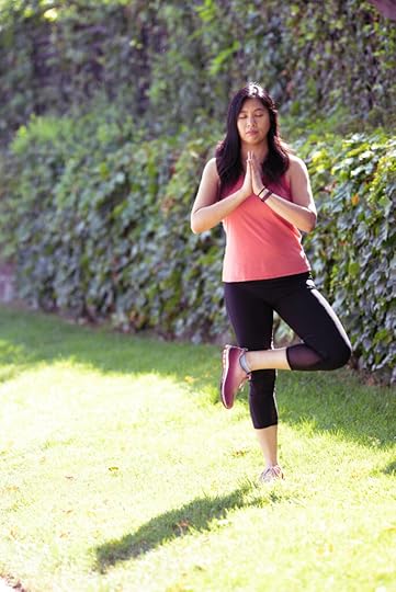 Vicky Tu in tree pose
