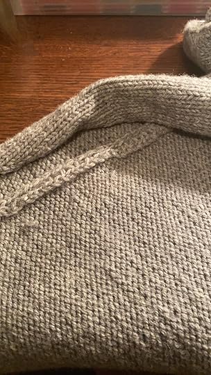 A seam, as seen from the “inside” of the cardigan (AKA, the part no one sees)