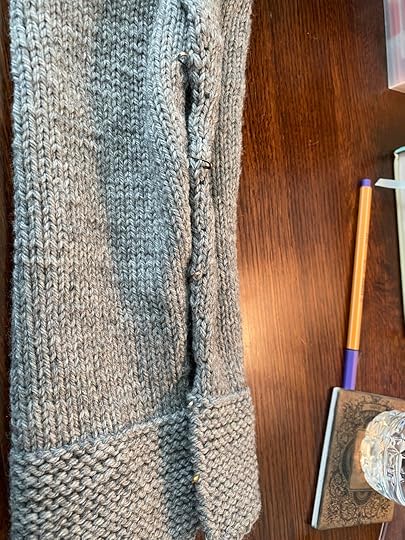 The second sleeved pinned before seaming.