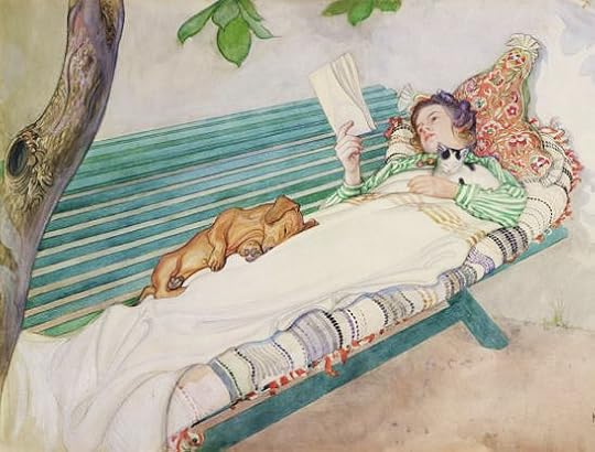 Reading on the Bench by Carl Larsson