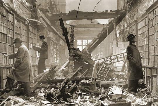 Holland House Library in London during the Blitz, 1940
