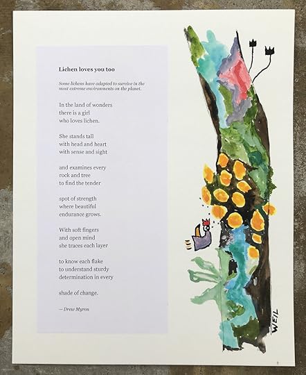 An art-poem by Tracy Weil and Drew Myron — made with love for a friend who loves lichen & life.