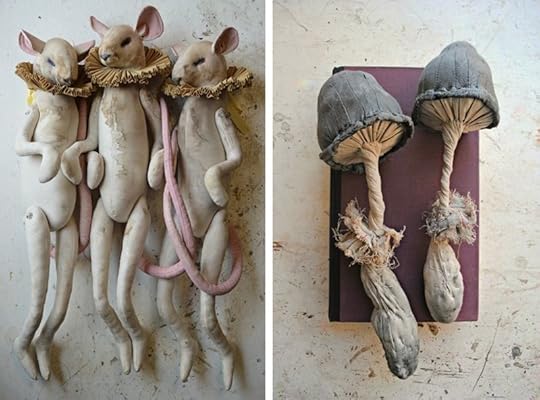 Mice and Dark Grey Mushrooms by Mr Finch