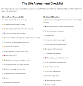 The Life Assessment Checklist