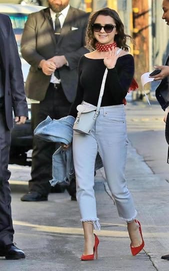 Chrissy Teigen Green Dress & Leather Jacket