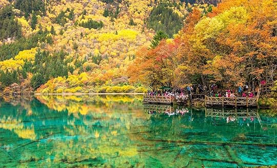 Five Flower Lake in Jiuzhaigou National Park Sichuan China clearest waters