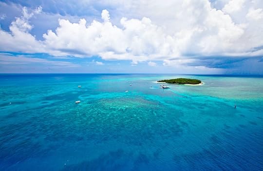 Clear waters of the Great Barrier Reef in Queensland Australia