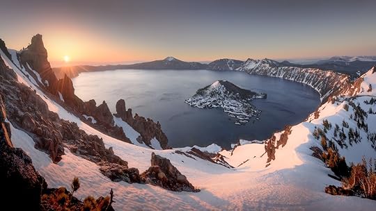 Sunrise at Crater Lake National Park in Oregon