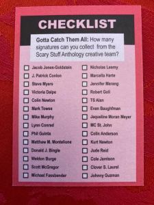 Scary Stuff Checklist Card (Back)